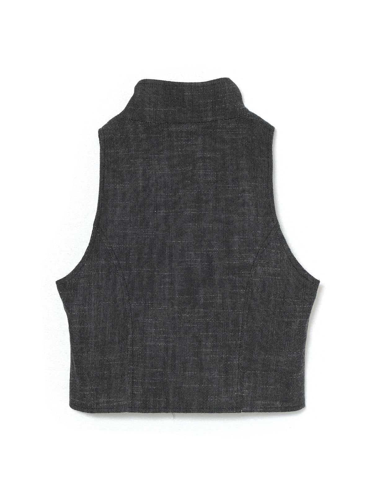 Covered Button Stand Neck Vest