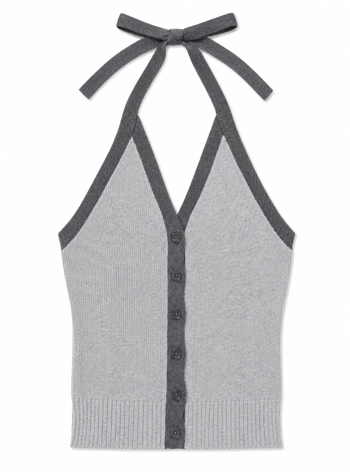 Contrast Halter Knit Vest